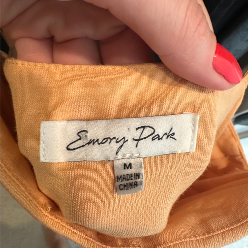 Emory Park Peach Ruched Adjustable Side Mini Dress | Size M - Picture 13 of 13